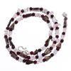 Natural Smoky Quartz Crystal Garnet Gemstone Smooth Beads Necklace 17" UB-4445 UB-4445
