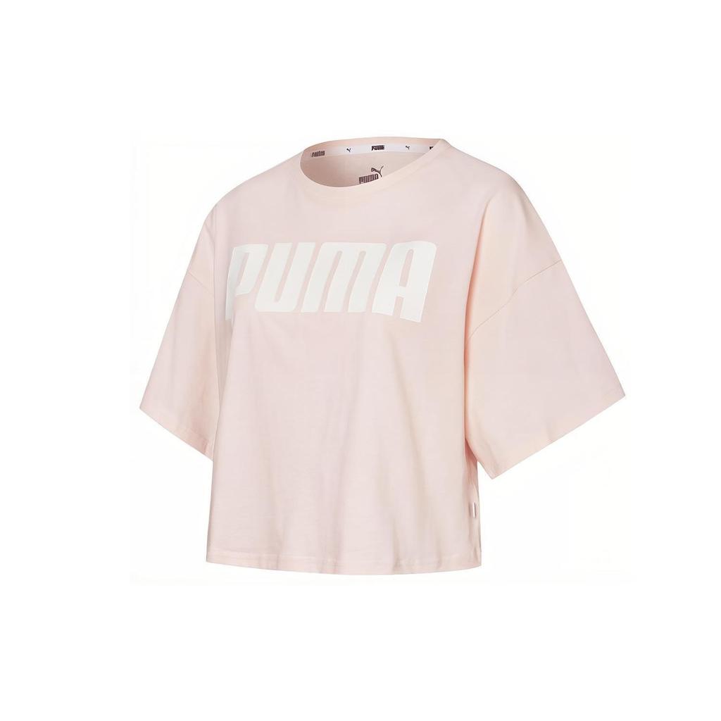 Puma Повседневная футболка с круглым вырезом и коротким рукавом, женские топы, розовая 584427-17