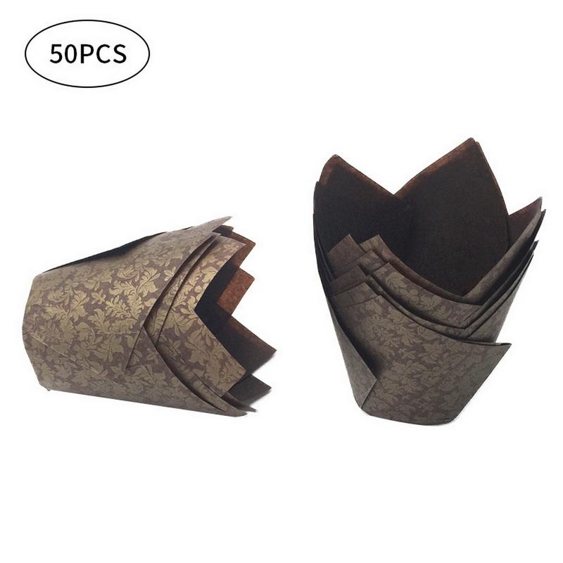 Бумажный формочек для кексов, формочек для выпечки, для свадебных вечеринок, кексов-тюльпанов, бумажных стаканчиков для кексов, маслостойких оберток для тортов