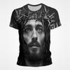 Летний топ с круглым вырезом и 3D-принтом Христа Иисуса, модная повседневная мужская футболка с короткими рукавами
