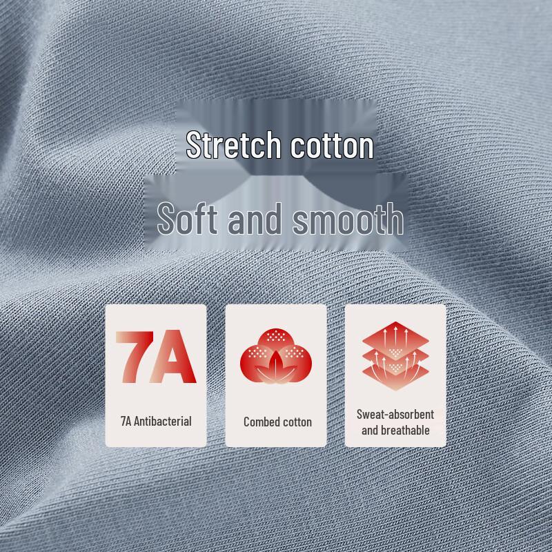 Sanqiang Men's Stretch Cotton 7A Antibacterial Boxer Briefs 3-Pack