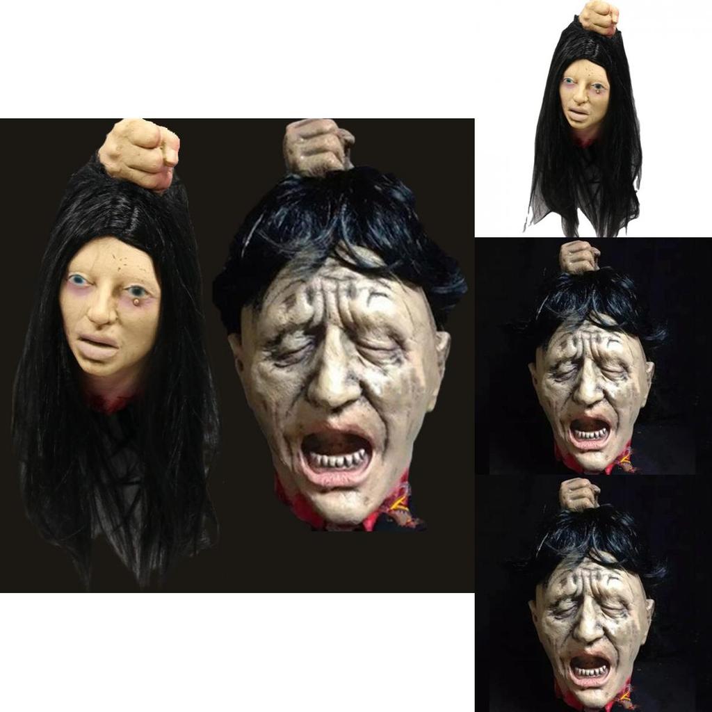 Halloween Haunted House Scene Decor Latex Filled Head Prop For Party And Bar Setup