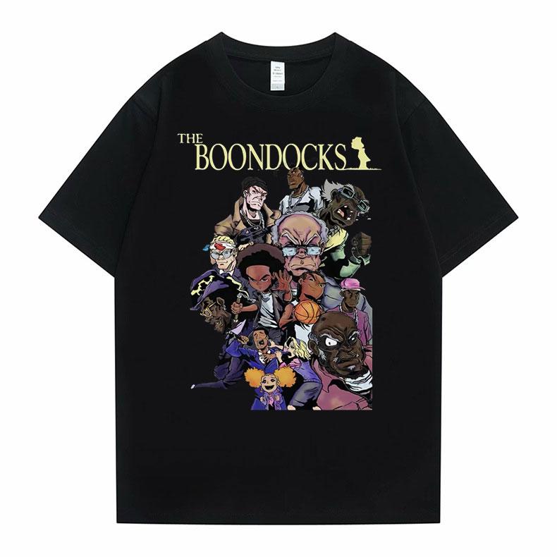 The Boondocks Huey and Riley Printed Tshirt Unisex Women Anime Cartoon Fashion Tshirt Funny Unisex T Shirts Male Hip Hop Streetwear