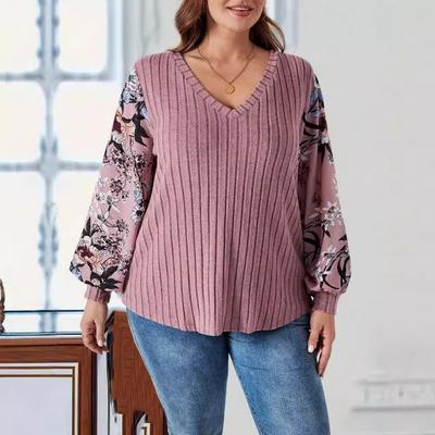 Женская весенне-осенняя повседневная удобная одежда с рукавами-фонариками и V-образным вырезом, свободная одежда для темперамента