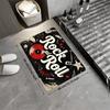 Rock and Roll Music Theme Floor Mat Doormat Rug for Home Entrance Hallway Decor Stylish Retro Mat Indoor Outdoor Gift 40x60cm