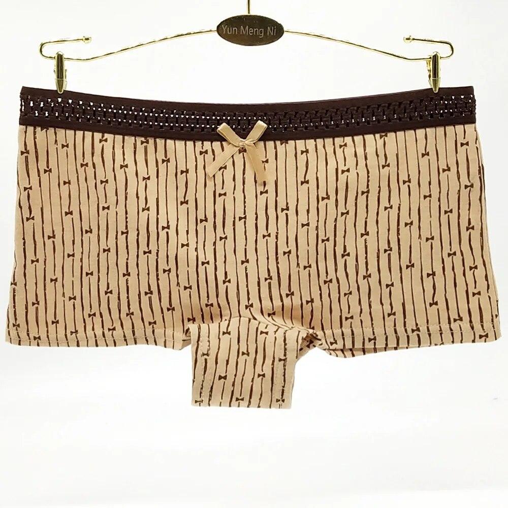 Boxer for Woman Cotton Sexy Panties Kawaii Ladies Boyshort ButterflyPrint Underwear Briefs Bow Girls Knickers 6 Pcs/Lot