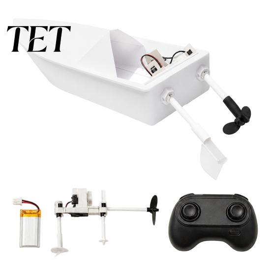 Beginner Friendly Boat Toy DIY Remote Control Paper Kit, 2.4GHz Wireless RC Assembly Kit Toy, Propeller Drive STEM Learning for Kids