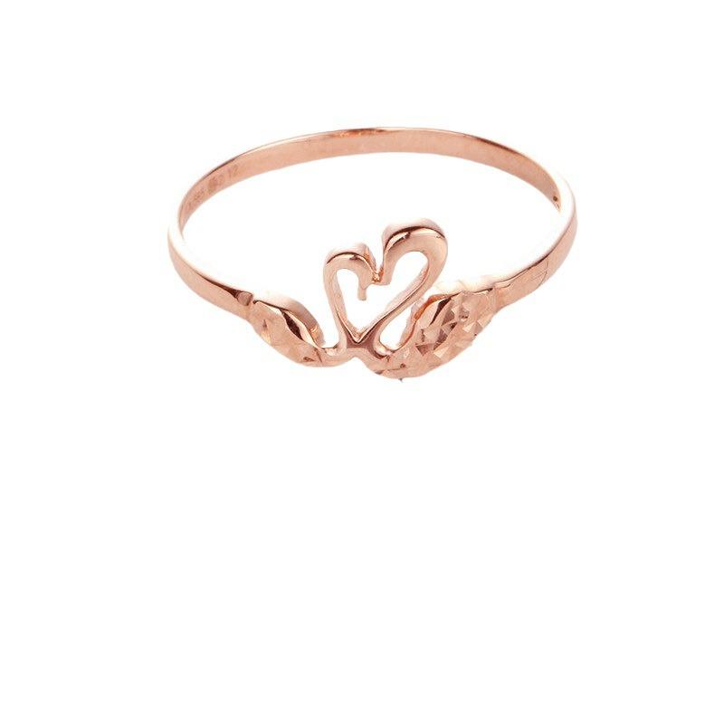 Позолоченное кольцо-лебедь Rose Gold, кольцо с фиолетовым золотом, живой дизайн, ювелирное изделие