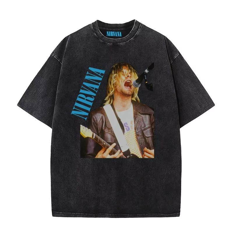 Мужская футболка Nirvana 'In Utero' Большого размера Потертая Повседневная Свободная Уличная Одежда Женская футболка
