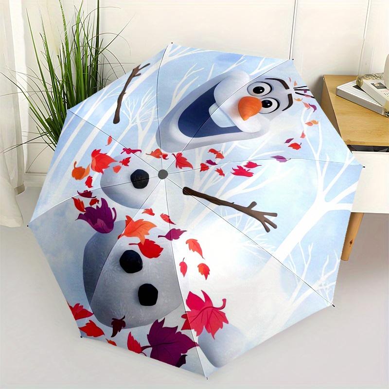 Disney Olaf,Frozen,Autumn Manual Opening and Closing Umbrella, 8-Rib Reinforced Folding Design, Lightweight