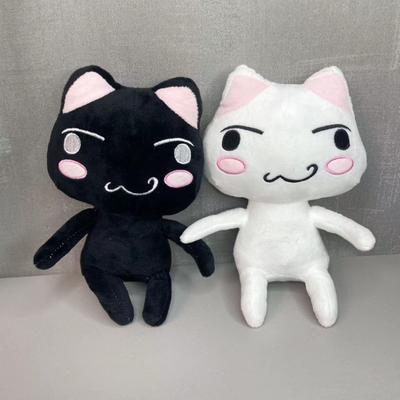 Мультяшный талисман Inouetoro Cat, плюшевая игрушка, милый белый/черный котенок, кукла, плюшевый орнамент, мягкая игрушка для детей, любителей, подарок на день рождения