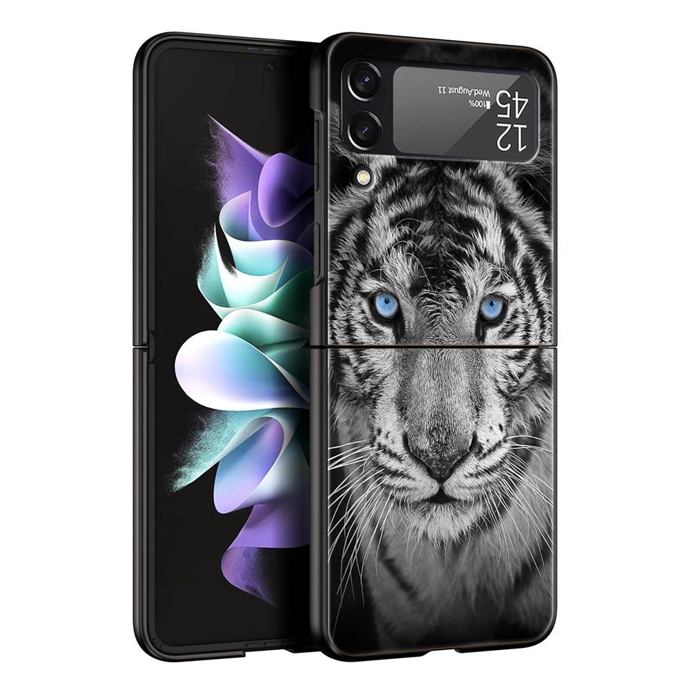 Чехол для телефона Z Flip 4 для Samsung Galaxy Z Flip 3 5G ZFlip3 Flip3 zflip Flip4 черный жесткий чехол для ПК тигр лев леопардовый чехол