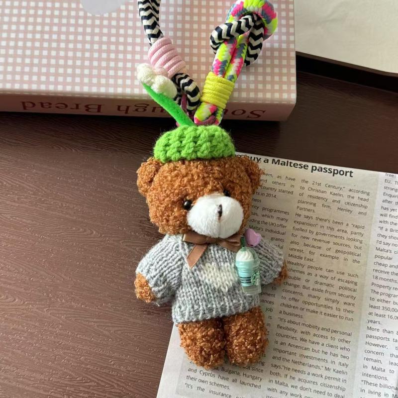 Веревка для мобильного телефона с медведем, Подвеска в виде мультяшного медведя, Плюшевая игрушка-кукла, Подвеска для сумки, Милая кукла-подвеска