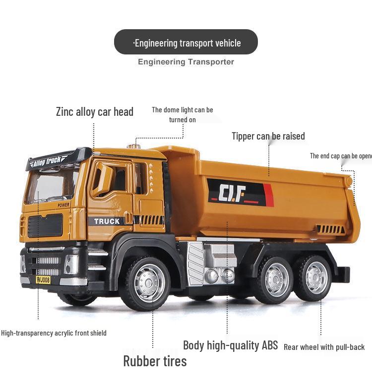 Набор строительной техники Car Cube из сплава: Игрушка Погрузчик, Экскаватор, Кран, Бетоносмеситель и Дорожный каток