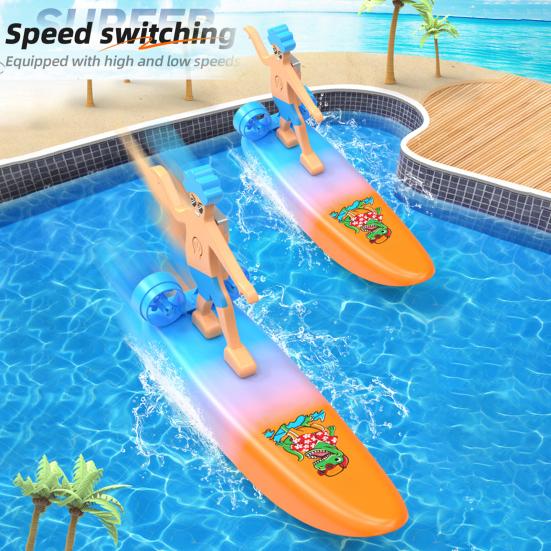 Амфибийная доска для серфинга с дистанционным управлением 2,4 ГГц, водонепроницаемая, радиоуправляемая гоночная скоростная лодка, скейтборд, электрическая, стоячая