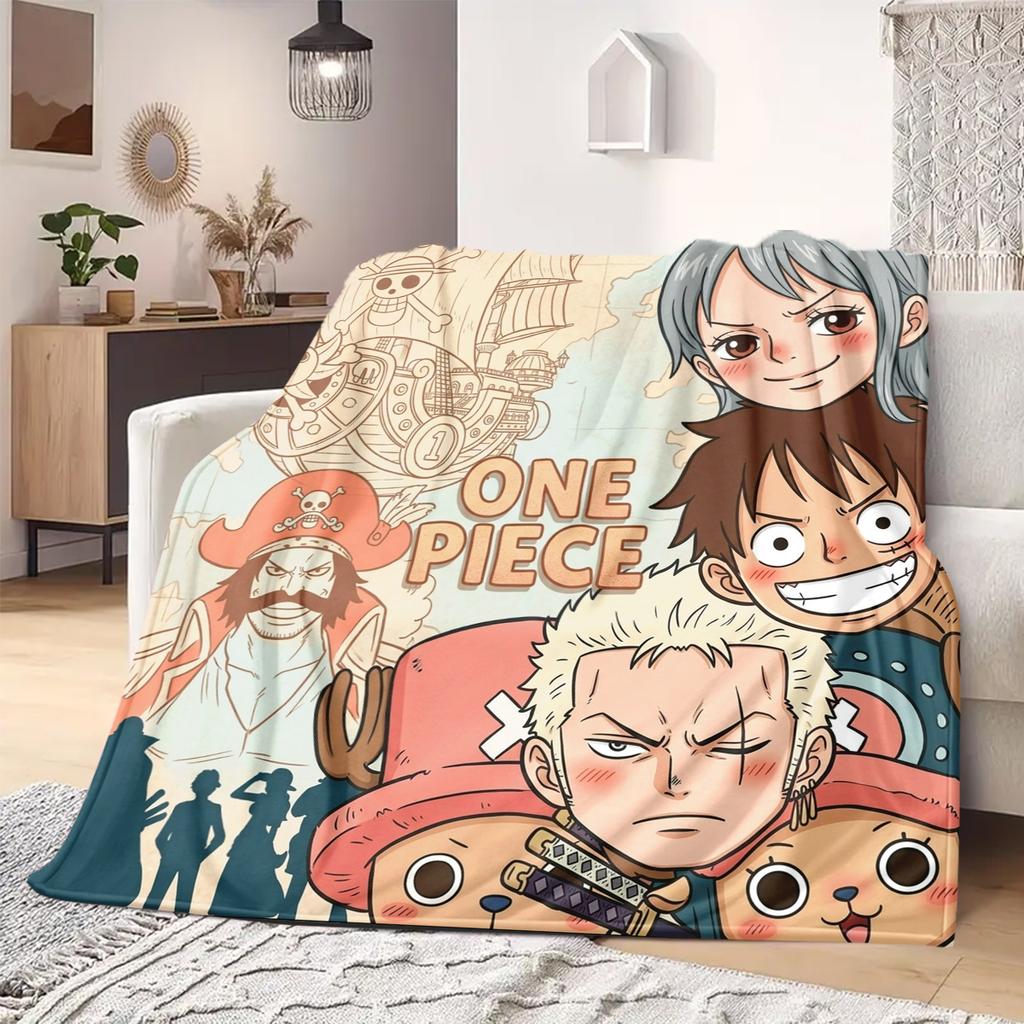 One Piece Art Flannel Blanket Vibrant Design Ideal For Bedroom Sofa Bed Chair Picnic Travel -HE38