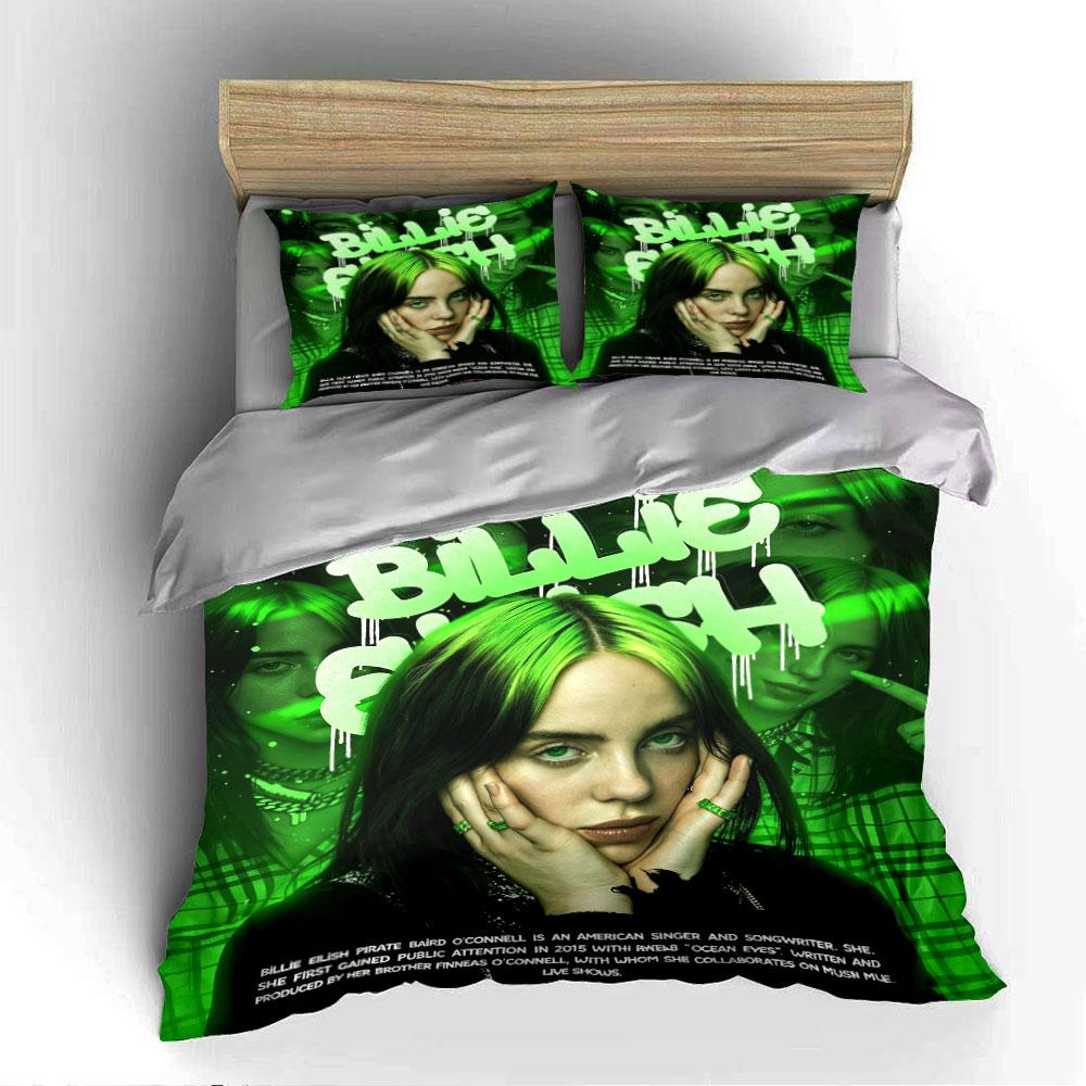 Green Themed Singer Bedding Set Bedding Duvet Cover Set Duvet Cover Pillowcases (1*Duvet Cover 2*Pillowcases, without duvet insert)