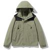 Men Women Waterproof Windproof Hiking Jacket With Detachable Hood Lightweight Outdoor Shell Fall Trekking Camping