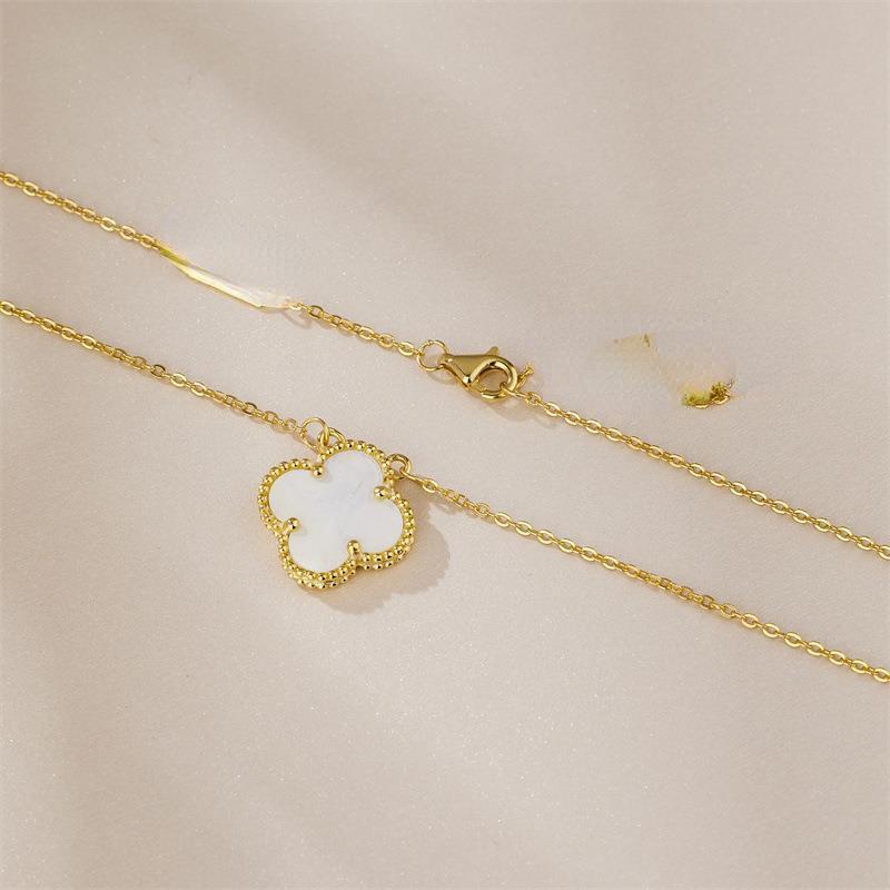 Четырехлистный клевер на удачу, классическое универсальное ожерелье для женщин, простая подвеска на ключицу, подарок на день рождения