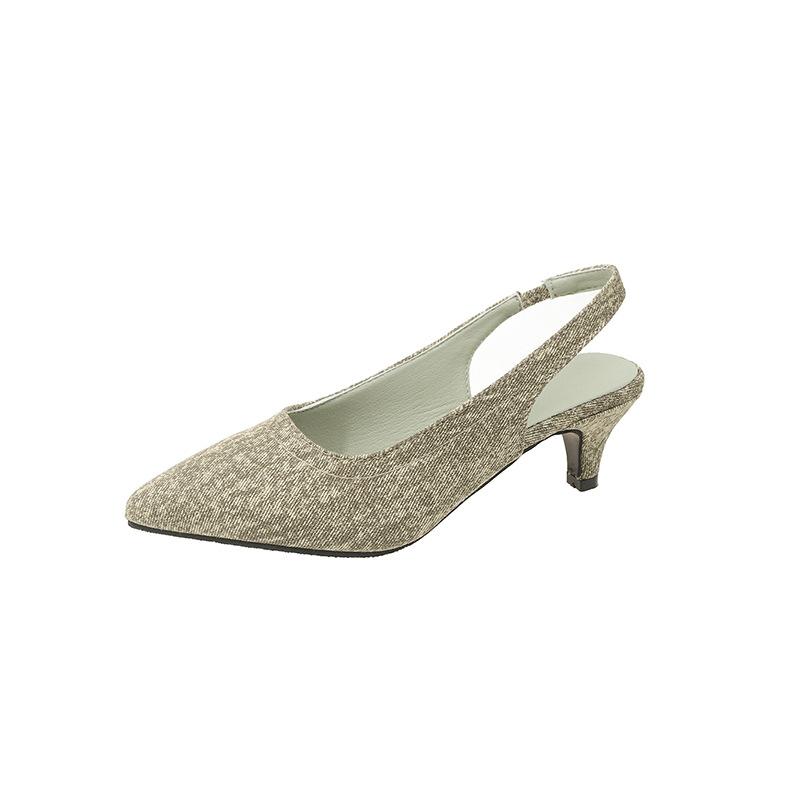 2026 New Arrival Pointed Sandals for Women High Heels Sandalias De Mujer Summer Comfortable Slip on Low-heeled Slingbacks Shoes