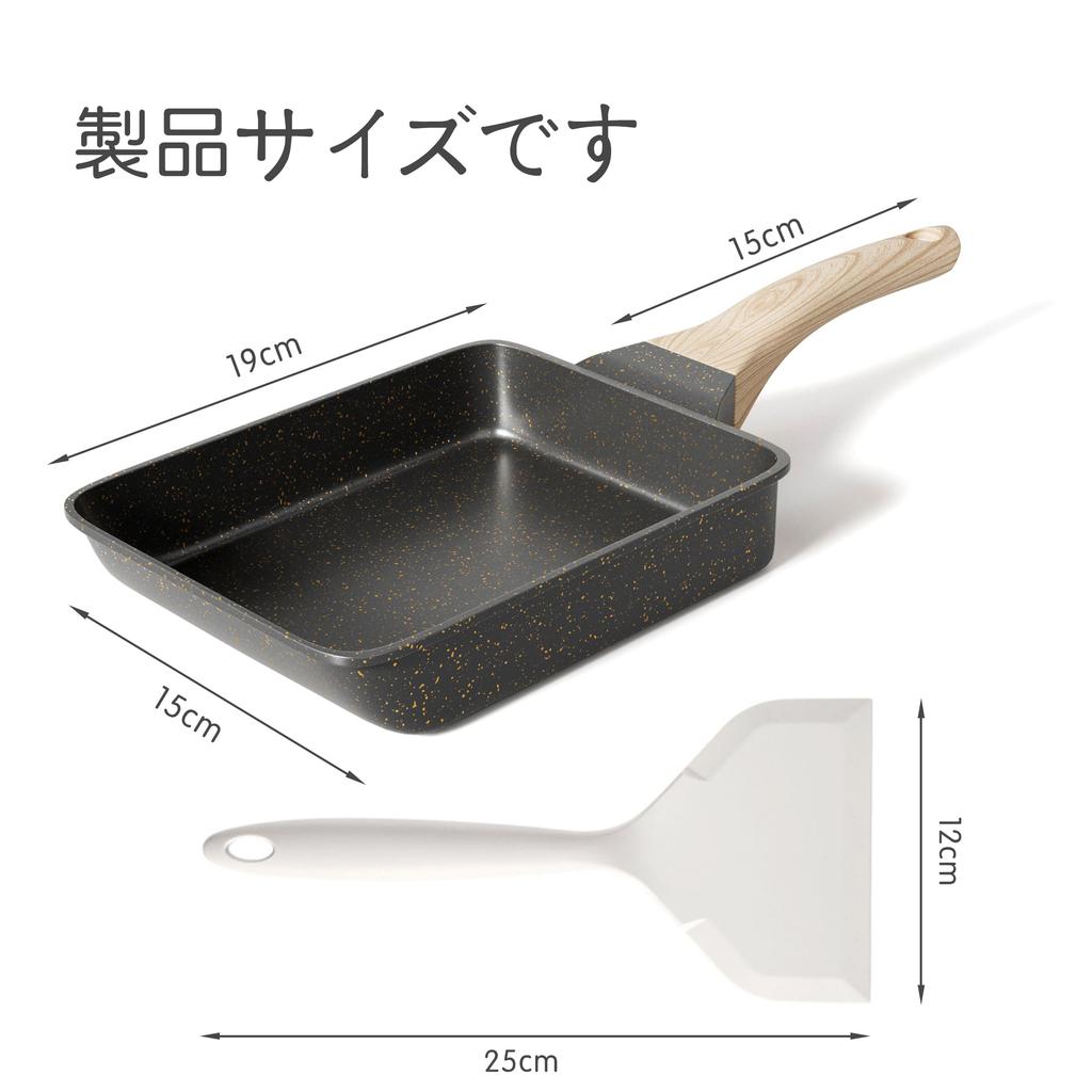 AMPWEEL Омлетная сковорода Индукционная и газовая Керамическая 15 см x Бесплатная сковорода, Совместимая, Покрытие, Антипригарное, 18,5 см, Легкая, Термостойкая ручка, PFOA/PFOS