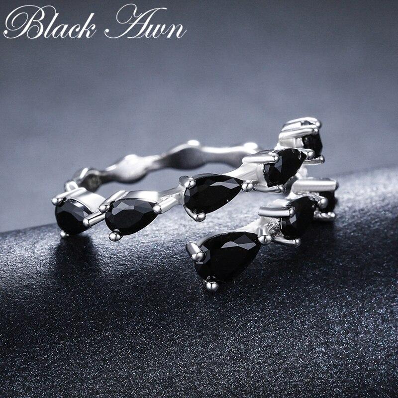 Black Awn Кольцо Черное ювелирное изделие Личное кольцо на палец Регулируемый размер