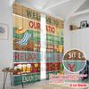 2pcs 2D flat printing Window Drapes Welcome Patio Gather Family Friends 100% Polyester Without Electricity Party Decorations for