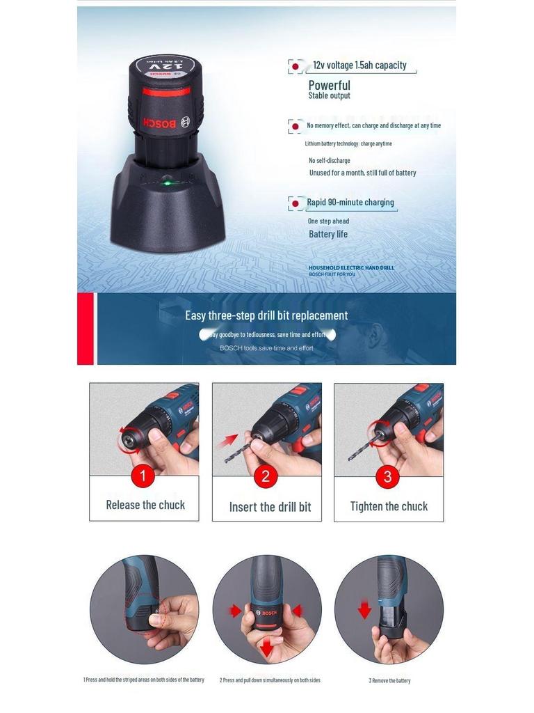 Bosch 12 В Беспроводная дрель-шуруповерт GSR120-LI