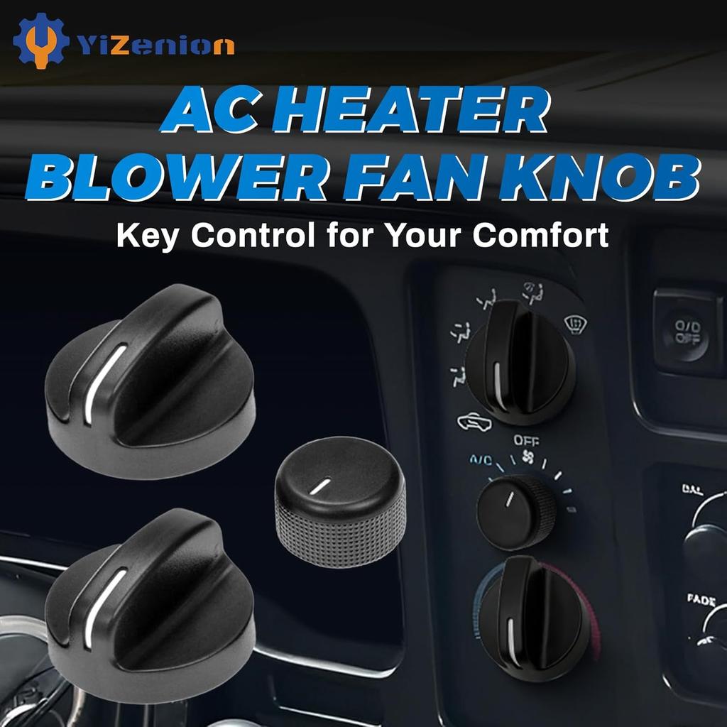 AC Heater Blower Fan Knob, AC Heater Control Knobs Compatible with Dodge Ram 1500 2500 3500 1994-1997, Chrysler Concorde 1994-1997, Replaces 4882482,