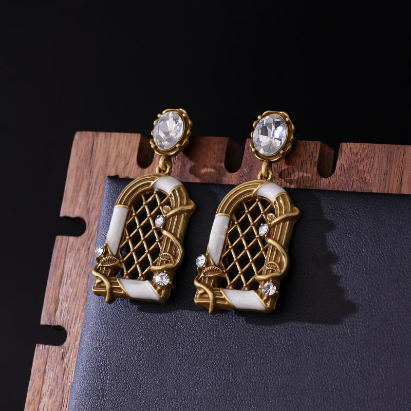 Ретро Элегантные Серьги в Форме Бантиков Дворцовый Стиль Пресноводный Жемчуг Эмалированная Роспись Украшение для Ушей для Женщин Вечерние Ювелирные Изделия Подарок