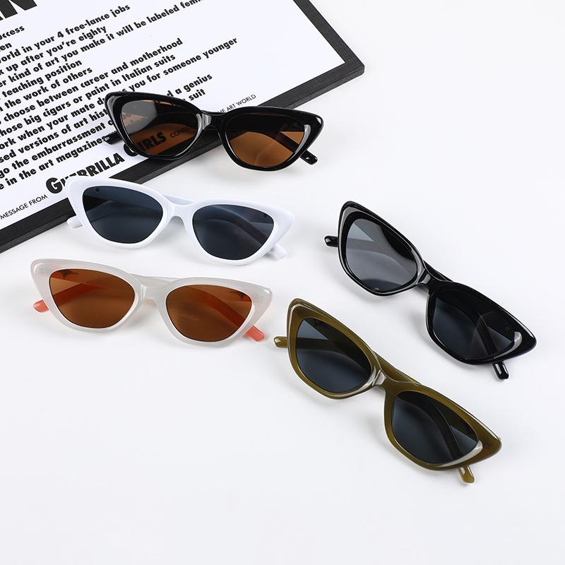 Солнцезащитные очки Gm Retro Cat'S Eye Rhombus Face женские премиум французские черные маленькие летние солнцезащитные очки с защитой от солнца