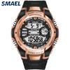 SMAEL 1340  Fashion New Design Men Digital Watch Rubber Strap Water Resistant Superior  Multi Function Date Sports Wristwatch