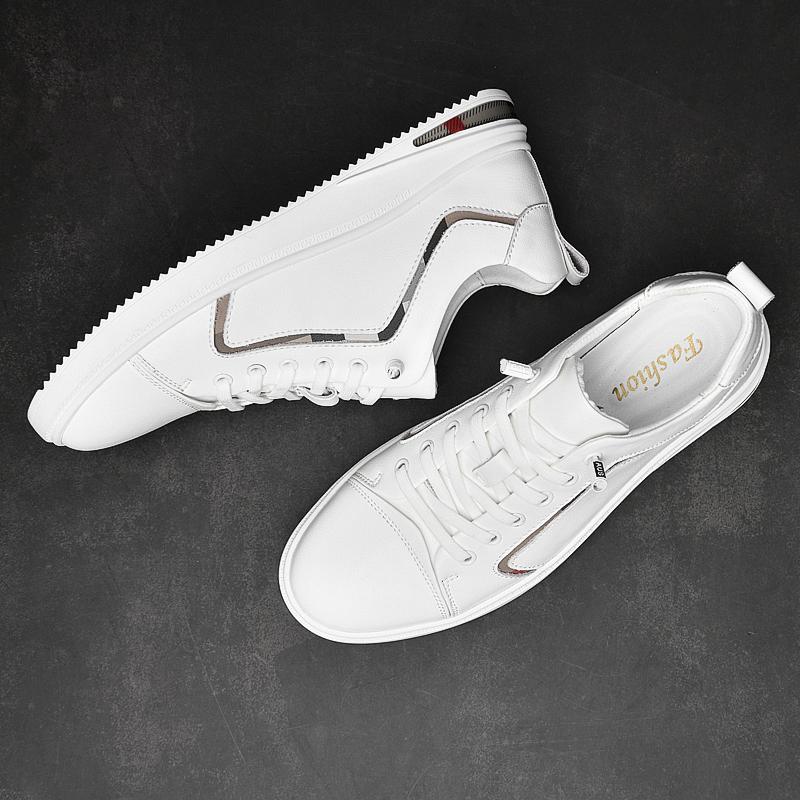 Обувь для скейтборда из натуральной кожи, мужские кроссовки, удобная обувь класса люкс, повседневная обувь ручной работы, мужские классические белые туфли класса люкс