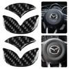 1-4 шт. Декоративные наклейки Для Mazda Axela ATENZA CX-5 CX-4 Центральная крышка рулевого колеса Наклейки на интерьер из углеродного волокна Аксессуары