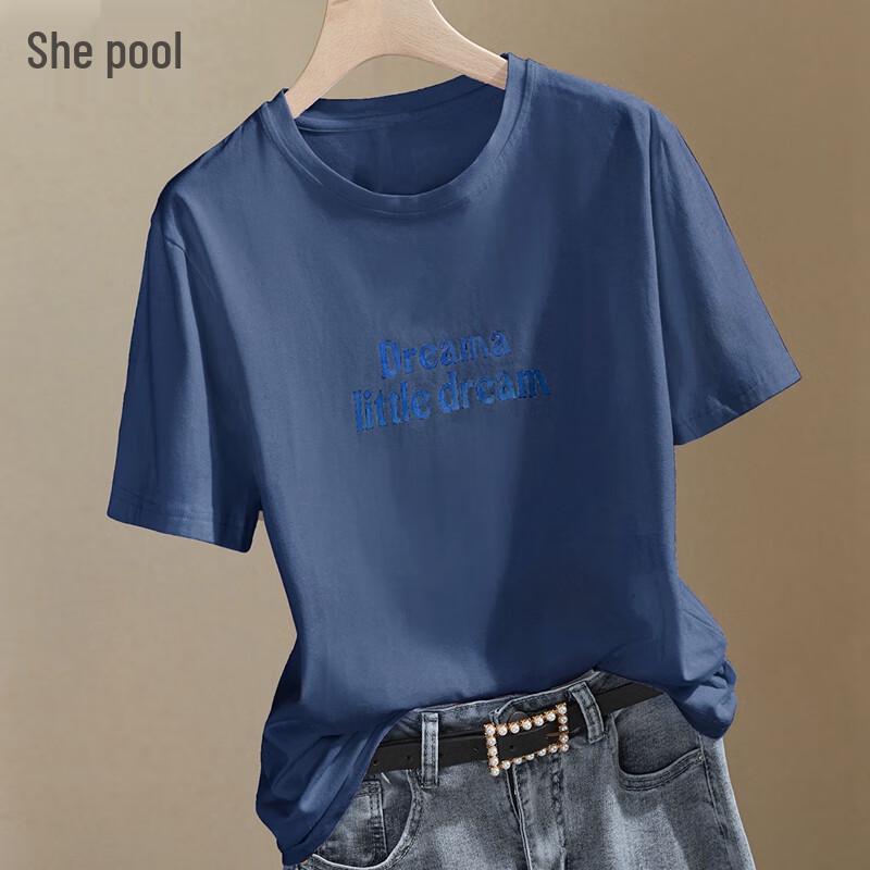 Women's Letter Print Loose Fit Round Neck T-shirt