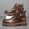 Мужские кроссовки из натуральной кожи с высоким верхом Новое поступление Мужские мотоботы Нескользящие мужские кроссовки Универсальные уличные ботильоны Botas
