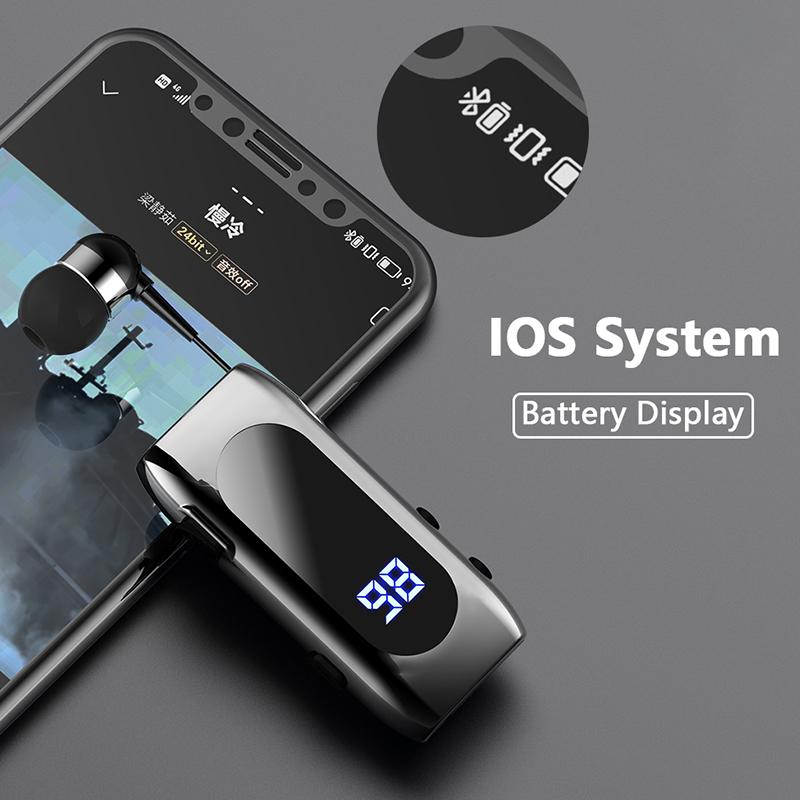 VAORLO K55 Бизнес-наушники с цифровым дисплеем и эластичным кабелем для наушников HD микрофон с шумоподавлением для всех смартфонов