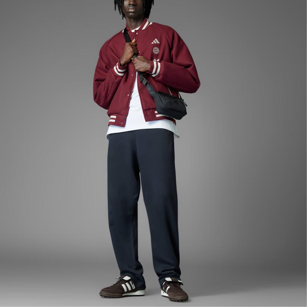 Adidas X Коллаборация BSTN X Коллаборация FC Bayern SS25 Удобная Простая Модная Куртка с Воротником Бейсбол Унисекс Куртка Коричневая JF0583