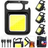 2/4 шт. брелок для ключей Cob Work Light Keybring Lights 4 режима освещения, брелок для ключей, аварийный свет со складным кронштейном, открывалка для бутылок для кемпинга