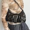 Yogodlns Ретро Плиссированная Сумка Через Плечо Мода Майяр Горячая Девушка Сумка Под Мышку Кожа Панк Мотоциклетная Сумка Женские Повседневные Сумки Хобо