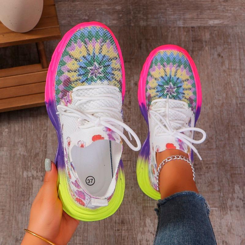 Мода 2024 осень новые сетчатые дышащие женские кроссовки модные шнурованные женские повседневные туфли с круглым носком для ходьбы теннисные туфли
