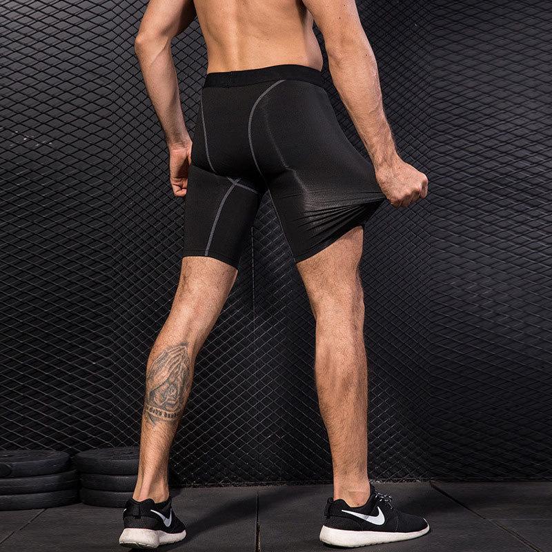 Men's Fitness Basketball Sweat-Wicking Quick-Dry High-Elasticity Compression Shorts
