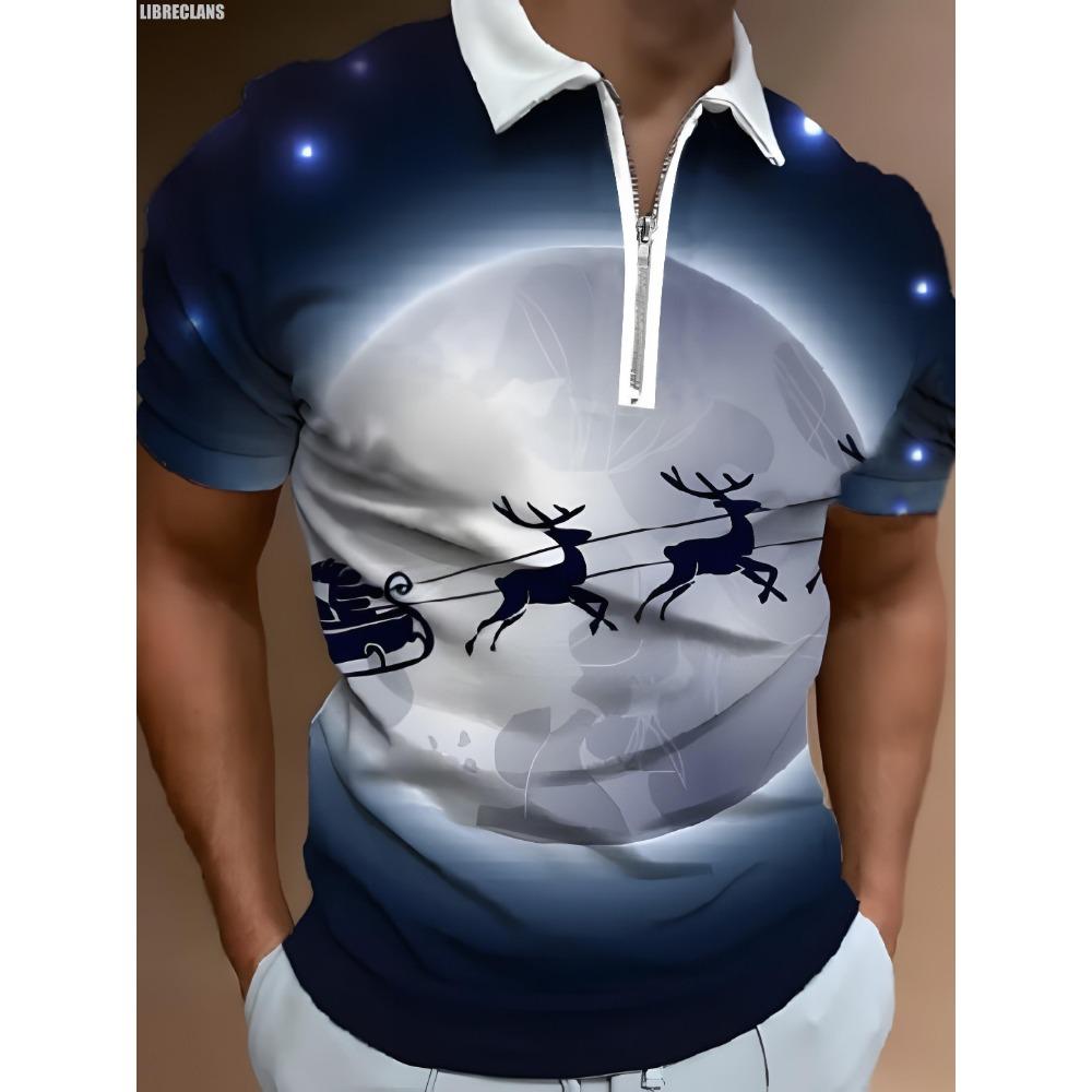 Мужской мяч для поло в клетку в стиле ретро, напечатанный на 3D-принтере, на молнии, модный топ с короткими рукавами