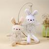 Small Plush Bunny Stuffed Animal Fluffy Rabbit Keychain Pendant for Backpacks Cute Easter Gifts Decor Birthday Po Props