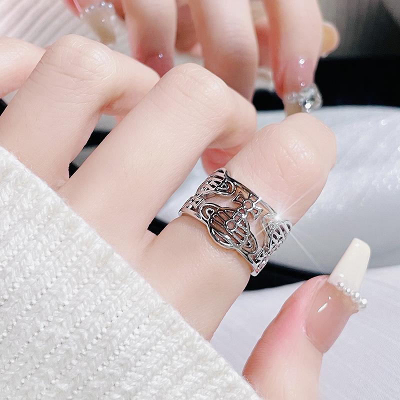 Нишевый Дизайнерский Смысл Темная Серия Открытое Кольцо Холодный Ветер Мода Индивидуальность Кольцо с Высоким Чувством Женщина