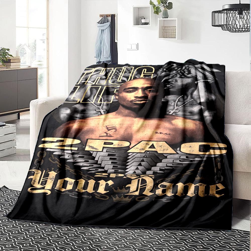 2pac Customize Text Blanket Gift Customizable Blanket Durable Comfort for Home Decor Chair Nap Bed for All Occasions