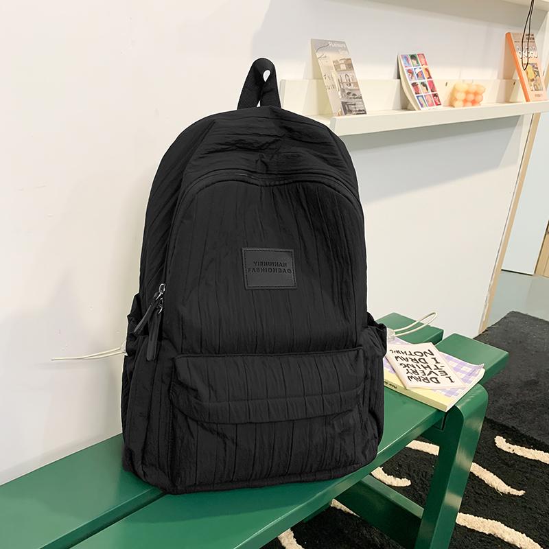 Однотонный школьный рюкзак для студента, женский рюкзак большой вместимости