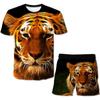 Boys Girls Tiger Clothes Sets Summer Cute T Shirts Short Pants 1-14 Year 2pcs Clothing Suits Kids Fashion Casual Costume Outfits