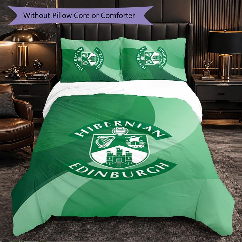 Hibernian FC Themed Bedding 3Pcs Duvet Cover Set Decorative Bed Linen For Teen Room Home Decoration