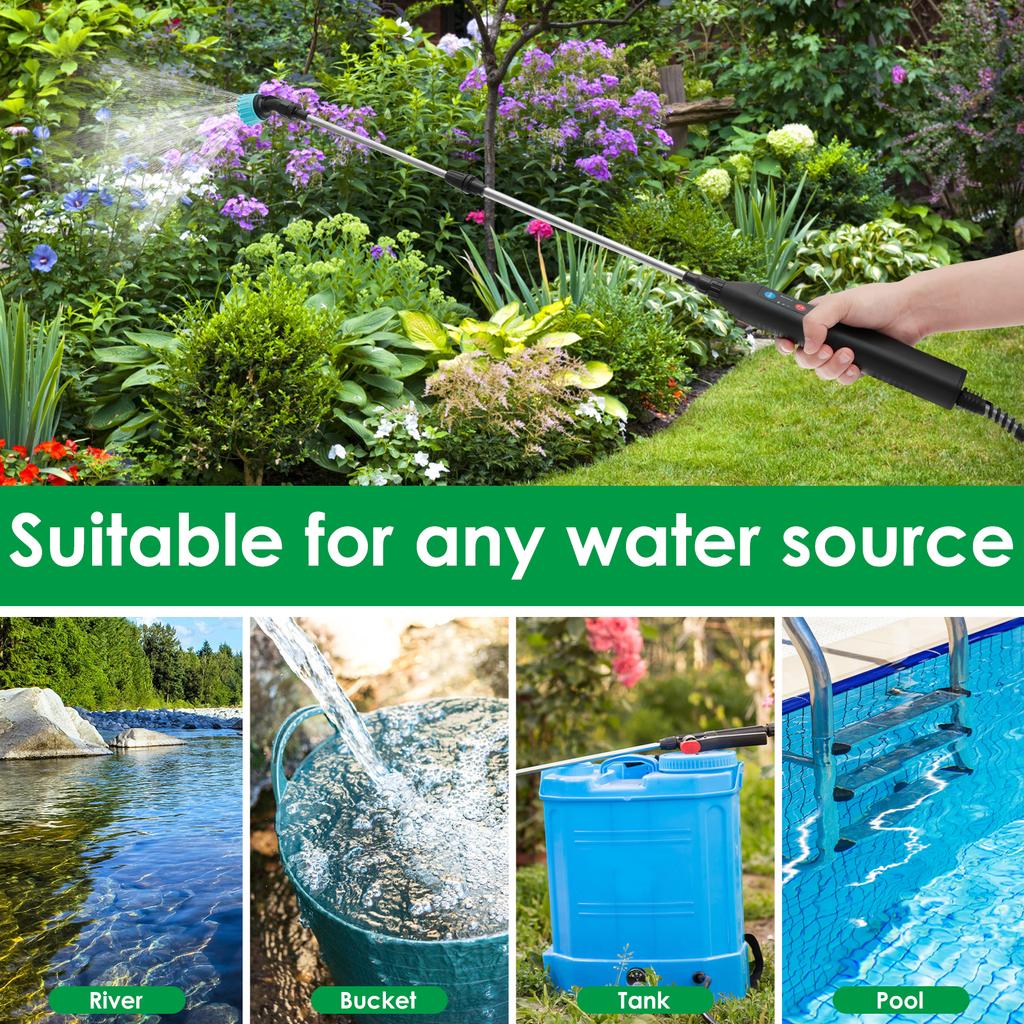 Retractable Electric Sprayer Wand Irrigation Tool with 4 Mist Nozzles Gardens Sprayer Telescopic Wand Lawn Watering Accessories